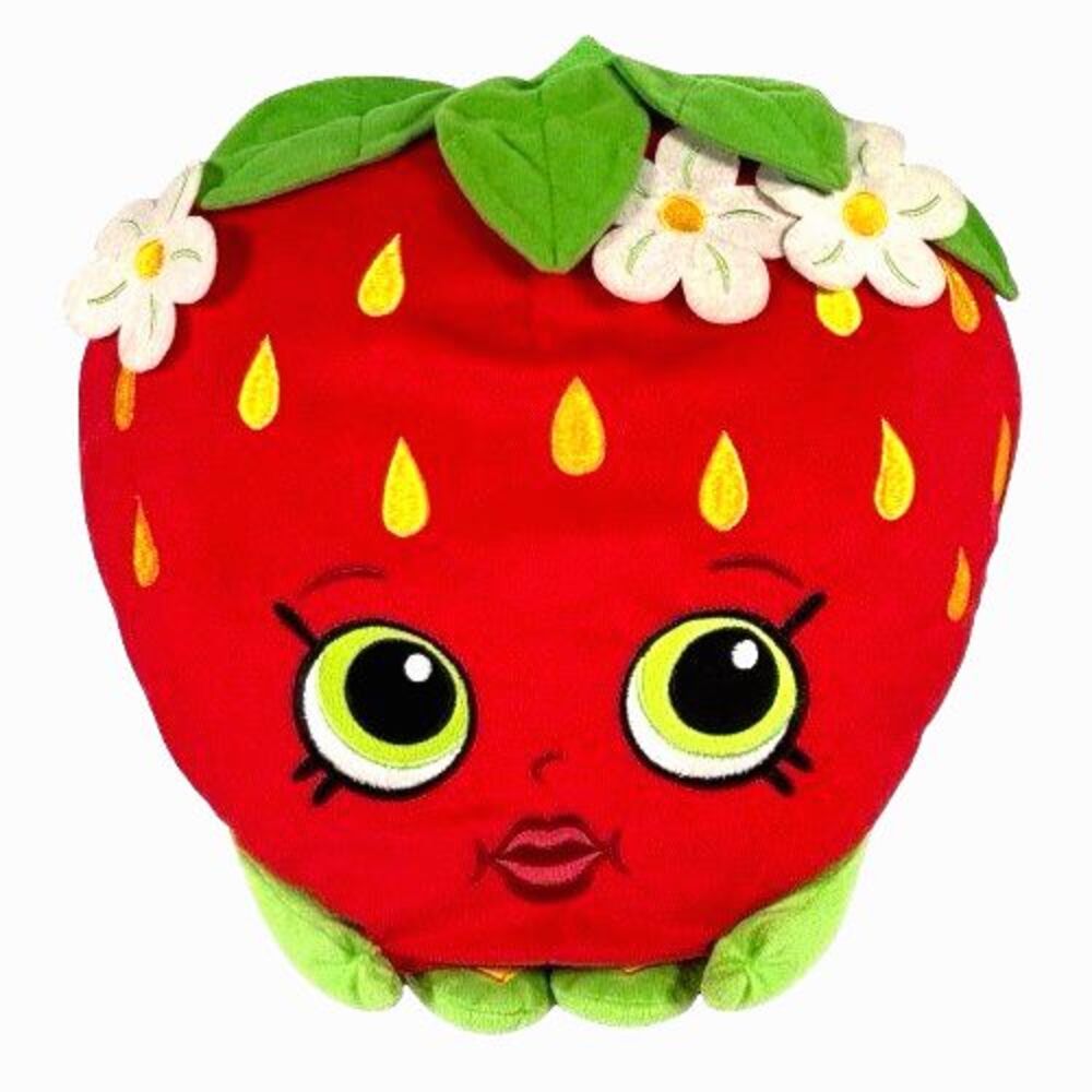 Shopkins 16" Large Jumbo Strawberry Kiss Plush Stuffed Fruit RARE Preowned